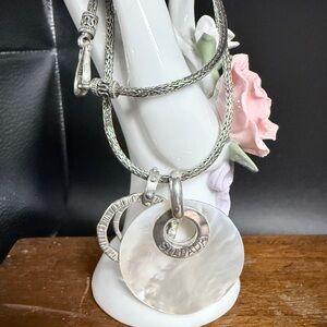 Suarti & Silpada | Retired MOP & 925 Pendant and 925 Indonesia Wheat 17" Chain.